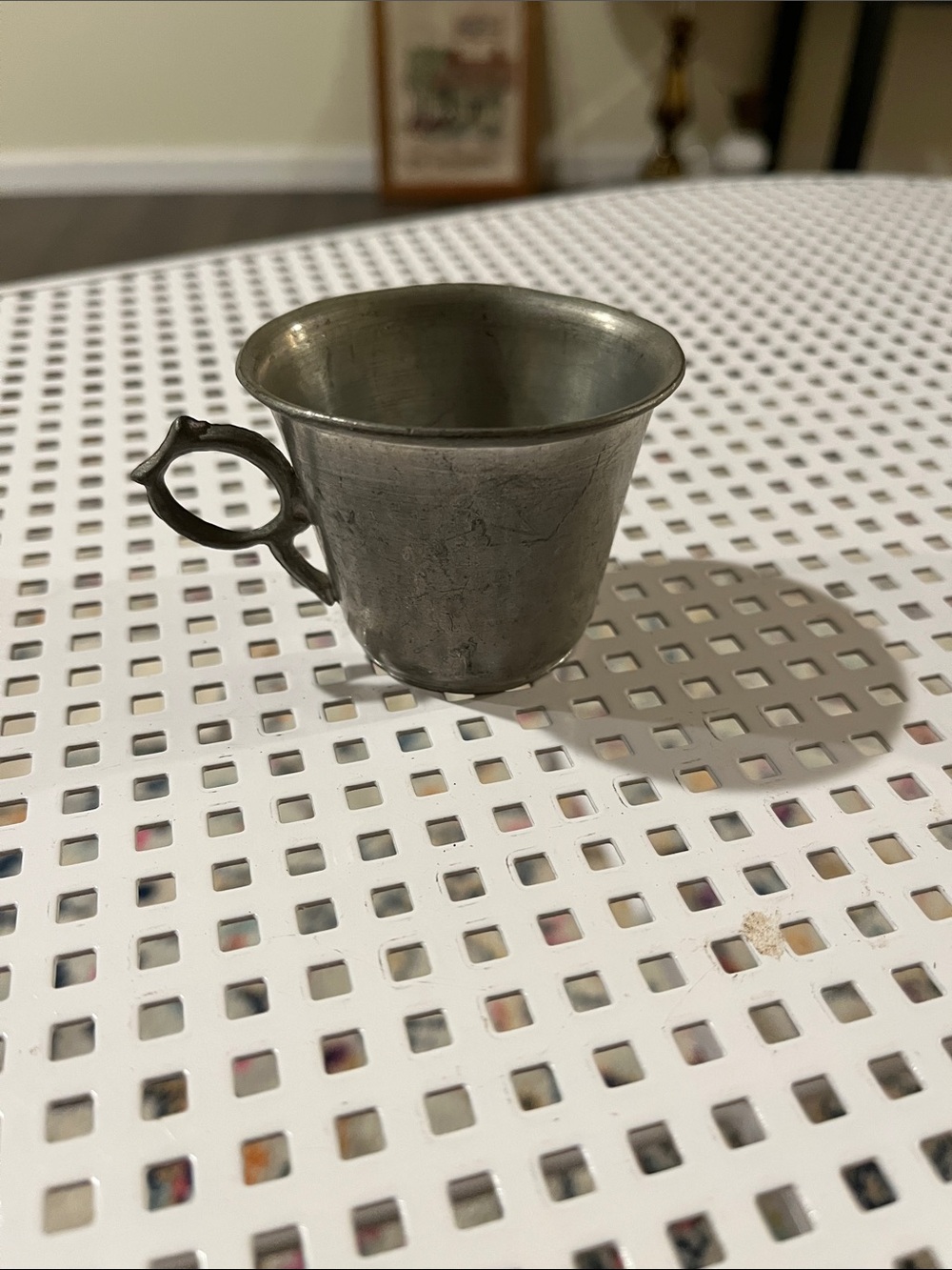 Vintage Pewter Child’s Cup - Silver Finish, 2” tall
